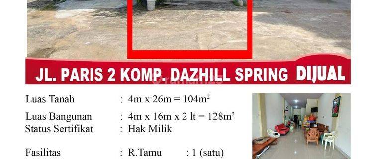 Di Jual Ruko 2 Lantai, Jl. Paris 2 Komp. Dazhill Spring, Pontianak Indonesia 1