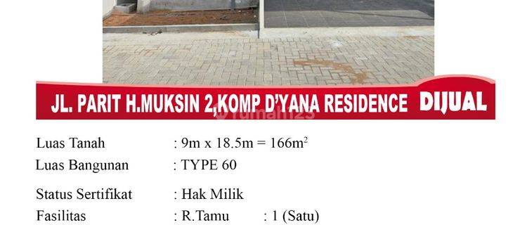 Di Jual Rumah Lokasi Jl. Parit H.muksin 2, Komp. D yana Residence Type 60 Pontianak Indonesia 1