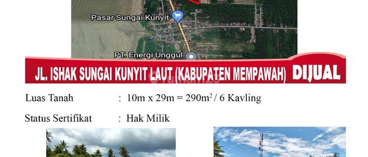 Di Jual Tanah 6 Kavling, Lokasi Jl. Ishak Sungai Kunyit Laut Mempawah , Pontianak Indonesia 1