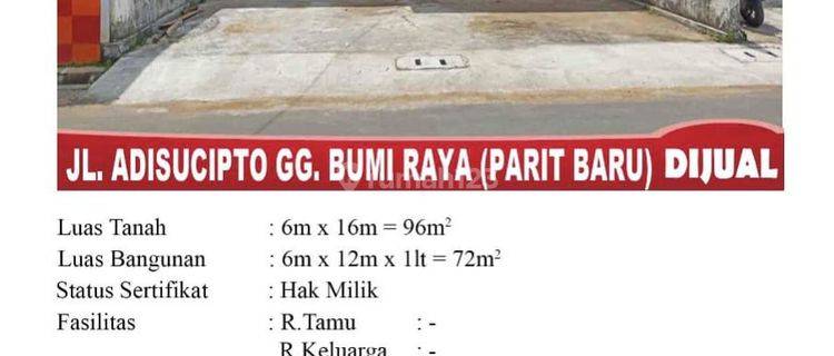 Di Jual Rumah 1 Lantai, Lokasi Jl. Adisucipto Gg. Bumi Raya Parit Baru , Pontianak Indonesia 1