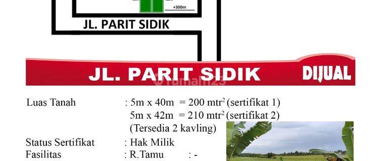 Di Jual Tanah Jl. Parit Sidik , Pontianak Indonesia 2 Kavling  1