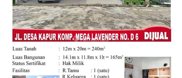 Di Jual Rumah Jl. Desa Kapur Komp. Mega Lavender No. D 6, Pontianak Indonesia 1