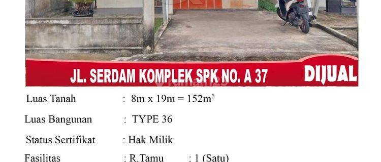 Di Jual Rumah 1 Lantai Lokasi Jl. Serdam Komplek Spk No. A 37 Pontianak Indonesia 1