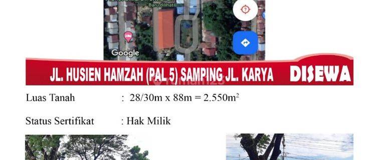 Di Sewa Tanah Jl. Husein Hamzah Pal 5 Samping Jl. Karya, Pontianak Indonesia 1