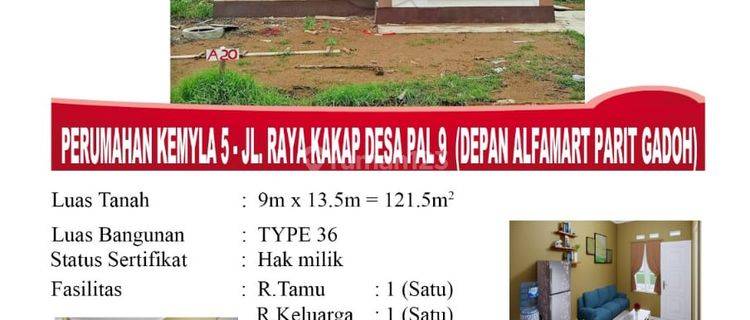 Di Jual Rumah Lokasi Perumahan Kemyla 5 Jl. Raya Kakap Desa Pal 9 Depan Alfamart Parit Gadoh Pontianak Indonesia 1