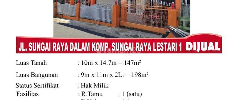 Di Jual Kost rumah 2 Lantai, Lokasi Jl. Sungai Raya Dalam Komp. Sungai Raya Lestari 1 Pontianak, Indonesia 1