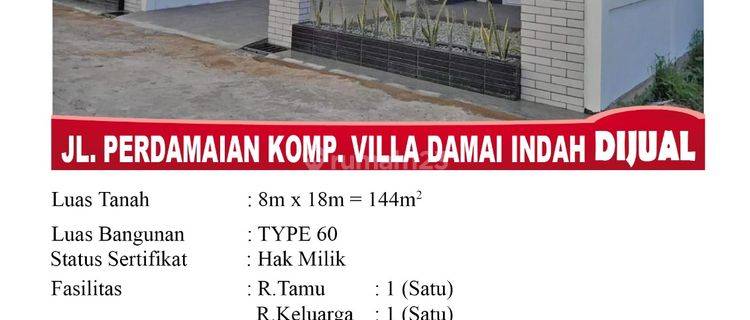 Di Jual Rumah Type 60, Lokasi Jl. Perdamaian Komp. Villa Damai Indah, Pontianak Indonesia 1