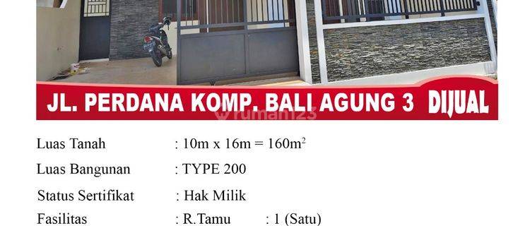 Di Jual Rumah Type 200, Lokasi Jl. Perdana Komp. Bali Agung 3, Pontianak Indonesia 1