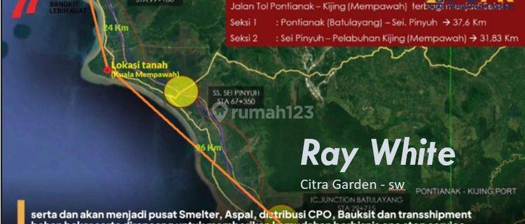 Dijual Tanah 30Ha, SHM Siap Pakai Dekat Pelabuhan Kijing , Kuala Secapah, Kal Bar  1