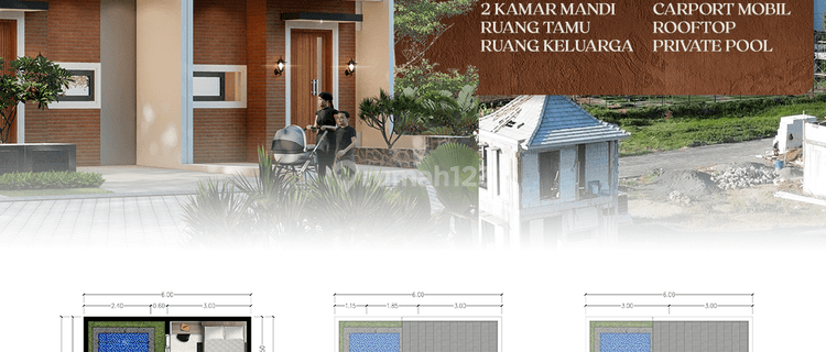 Jual Villa Kota Batu Private Pool Bonus Furnish Strategis Dekat Alun Alun Batu 1