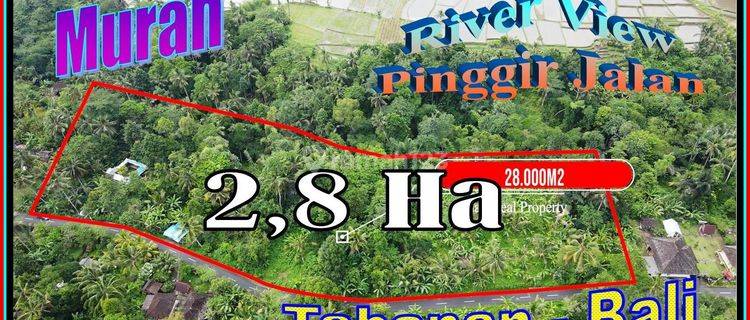 View Sungai Dan Jungle Pinggir Jalan Aspal 28,000 M2 di Marga 1