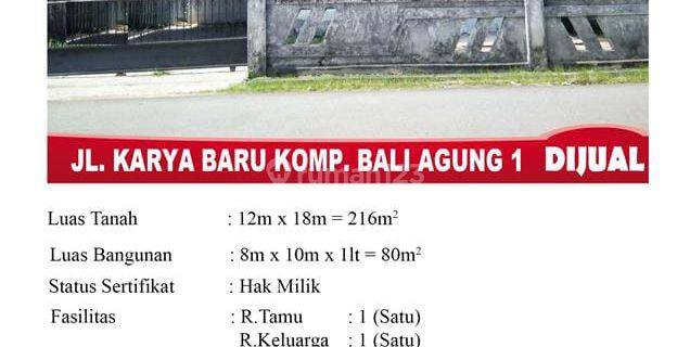 Rumah Jual Jalan Karya Baru type 80  1