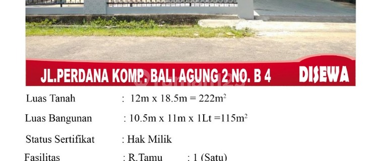 Rumah Sewa Bali Agung 2Pontianak 1