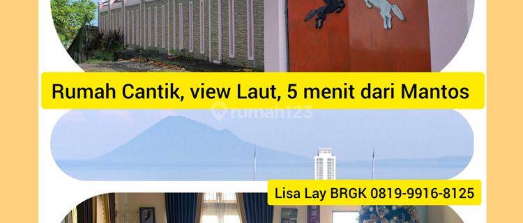 Rumah Cantik Besar View Laut, Terawat, Dekat Pusat Kota Di Jalan Temboan Manado 2 Lantai