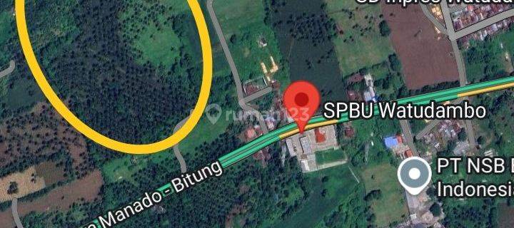 Tanah Pinggir Jl Raya Manado Bitung Dekat SPBU Watudambo 1