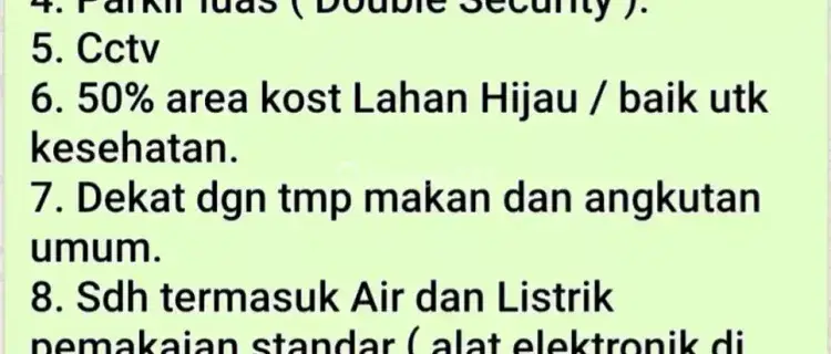 Kost fasilitas lengkap di Cikarang 1