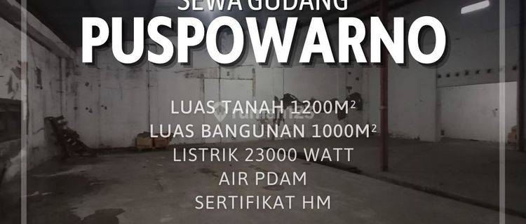 Disewakan Gudang Puspowarno Siap Pakai 1