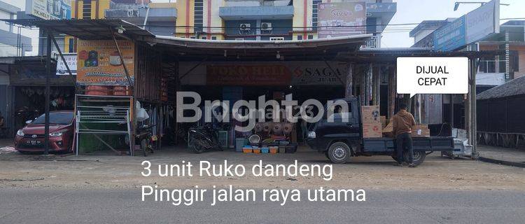 RUKO 3 UNIT GANDENG LOKASI STRATEGIS COCOK UNTUK USAHA SUPERMARKET, SHOWROOM, KLINIK DI DESA KAPUR KUBU RAYA 1