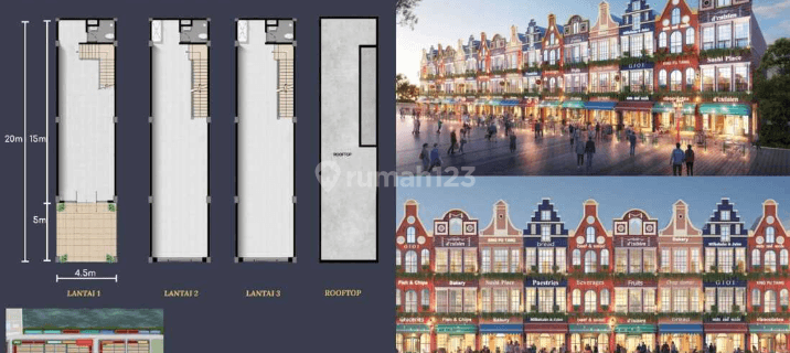 Dijual Ruko 3 Lantai Marinabay Pik 2 Model Amsterdam 4,5x20 Harga 7,2 Miliar 1