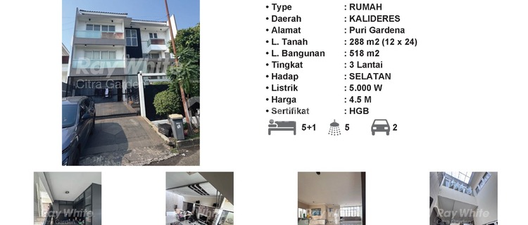 Jual Rumah Furnished Puri Gardena Kalideres, JakBar 0010-DAD 1