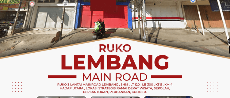 Rumah Toko Ruko 3 Lantai Lembang Pusat Keramaian Bandung Barat Dekat Alun-Alun Sekolahan Wisata Kuliner 1