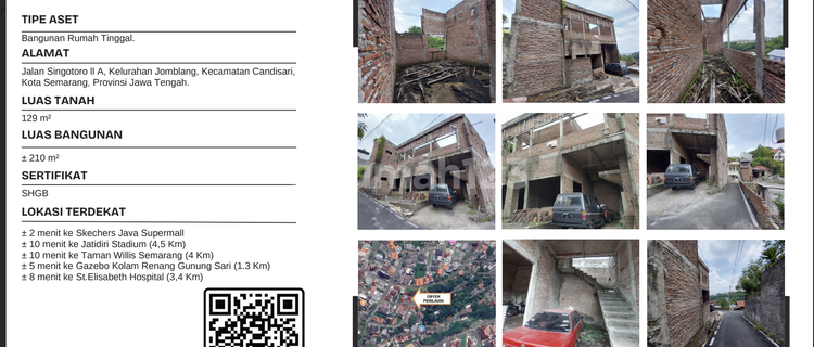 Bebas Banjir, Rumah, 1 Lantai, HGB, Dekat Pusat Perbelanjaan, di Jomblang 1