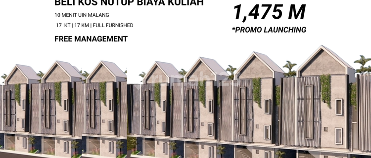 Rumah Kost 17 Kamar di Merjosari, Joyoagung, Malang 1