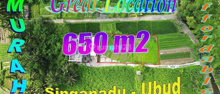 Best Location, Land Sale 650 M2 In Ubud Singapadu 1