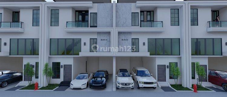 Rumah dijual 3 Lantai SHM cluster harga nego Askes jalan 2 mobil 1