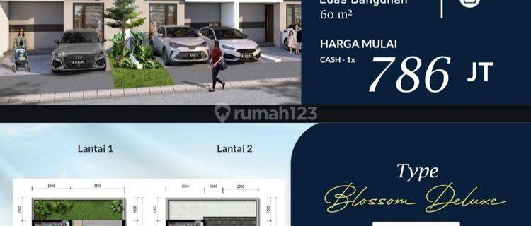 Rumah 2 Lantai 3 Kamar Tidur Royal Blossom Free Ac 1