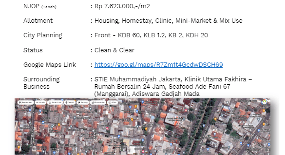 Tanah di Jl Payahkumbuh Menteng Atas Setiabudi Jakarta Selatan, 1