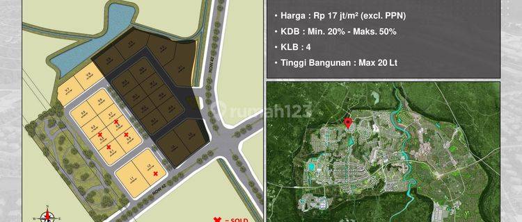 Kavling Komersial West Village Siap Bangun Bebas Banjir, Bsd City 1