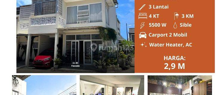 Rumah Bagus Lux 3 Lt Buahbatu Square Dkt Tol Buahbatu Podomoropark Posisi Hook ,bonus Semi Furnish Jarang Ada Luas Murah  1