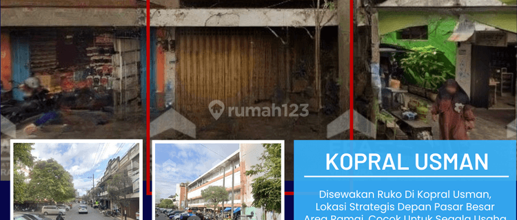 Disewakan Ruko Di Kopral Usman Depan Pasar Besar 1