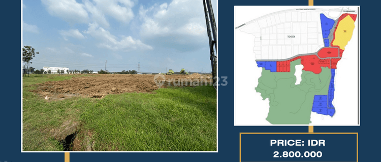 Dijual Harga Perdana Tanah Industri Delta Silicon Lippo Karawang NEGO 1