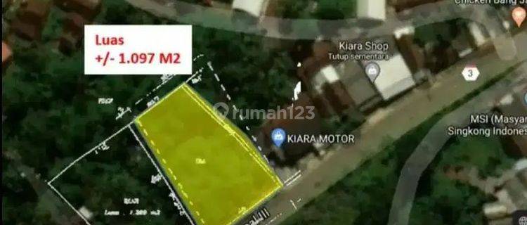 Tanah Luas 1097 M² Shm Di Warung Kiara  Tepi Jalan Nasional  1