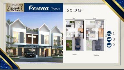 Rumah 2 Lantai Cluster International Village 2 Golden East Kebomas Gresik 1