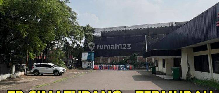 Lahan Bangunan Komersil kantor Gudang , Parkir Luas, Dekat Tol 1