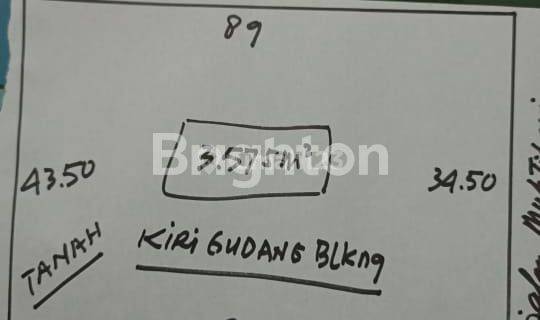 SEBIDANG TANAH DENGAN LUAS 3575m² BERLOKASI DEKAT KAWASAN INDUSTRI DISEWAKAN. 1