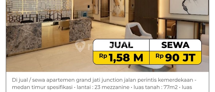 For Sale / Rent Grand Jati Junction Apartment Jalan Perintis Kemerdekaan - East Medan 1