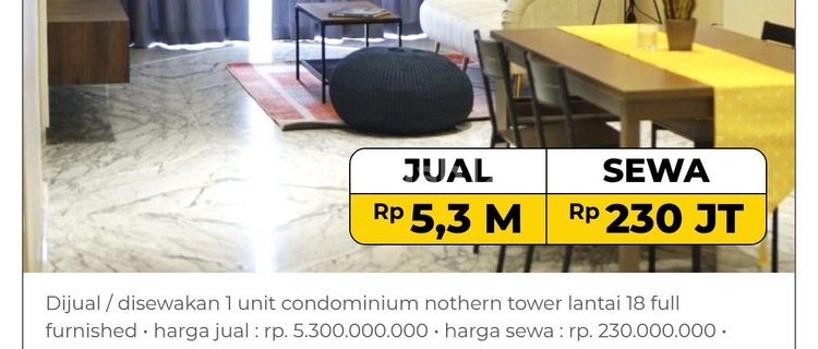 For Sale / For Rent Lexington Tower Apartment 100% Fully Furnished & New 1