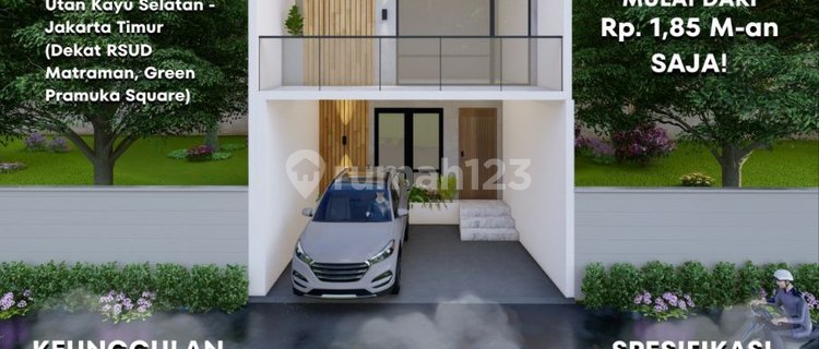 Rumah 3 Lantai Premium Strategis di Utan Kayu - Hanya 8 Unit ! 1