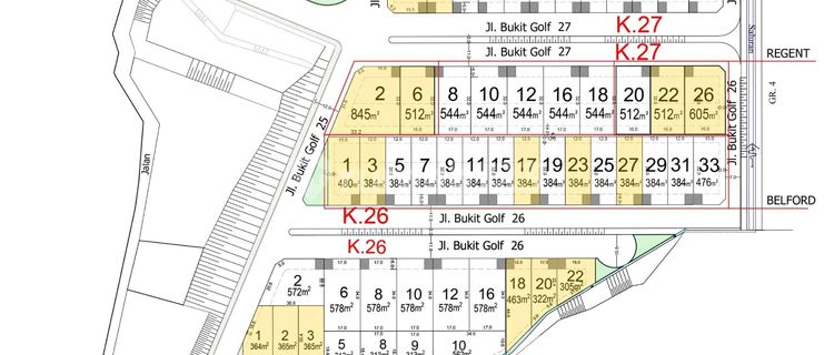Jual Tanah I-D Cluster Bukit Golf Perumahan Graha Candi Golf, Jangli, Tembalang, Kota Semarang, Jawa Tengah, Indonesia, 50274, Jangli 522.0 M² 1
