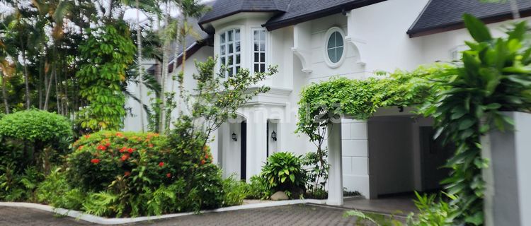 Luxury House For Rent in Kemang, South Jakarta, Features Swimming Pool, Front and Back Garden, Wide Road, Quiet Location and Flood-Free 1