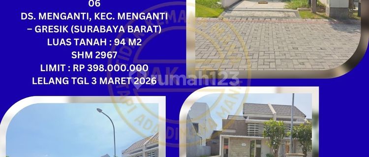 Selling Bank Auction House in Menganti (Puri Safira Regency Cluster Shanaya): KPKNL Auction 1