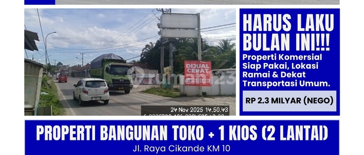 Shop House on Jl. Raya Cikande Rangkasbitung, Jawilan, Jawilan, Serang, Banten, Indonesia, 42177, Cikande with Affordable SHM, Location Near Citeras Station, Direct Owner. 1