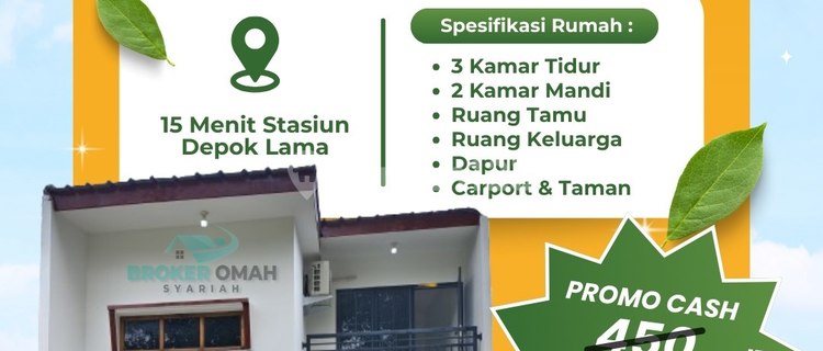 Rumah 2 Lantai Dekat Akses Tol & Stasiun Termurah Surat SHM Khusus Cash 1