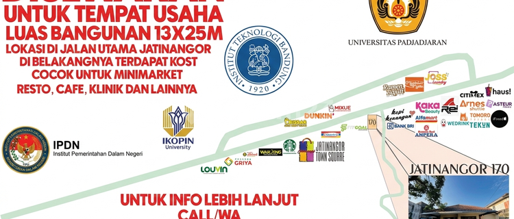 Near University on Main Street Jatinangor - For Rent, Suitable for Business 1