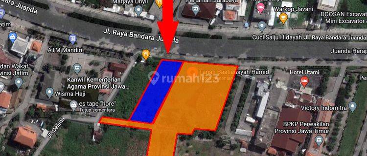 Dijual Tanah Jl. Raya Bandara Juanda Lokasi Strategis 1