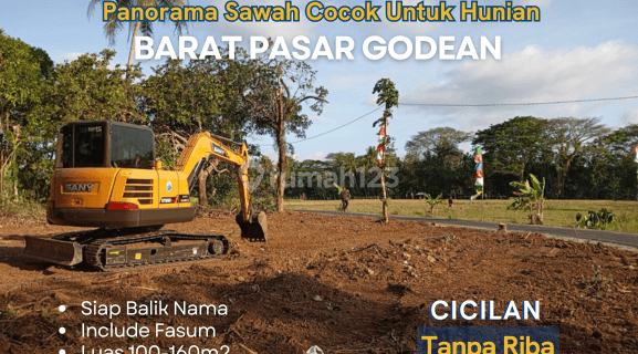 View Sawah 100 Jt An Tanah Dijual Sleman, Barat Pasar Godean 1